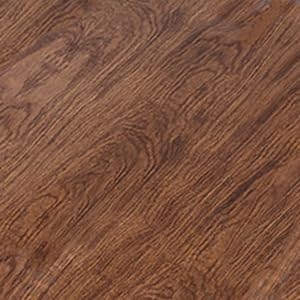 LUSHVIDA Round Waterproof Table Cover Elastic Vinyl Fitted Tablecloth Elastic Edged Plastic Table Cloth Fits Tables up to 45"-56" R Oak