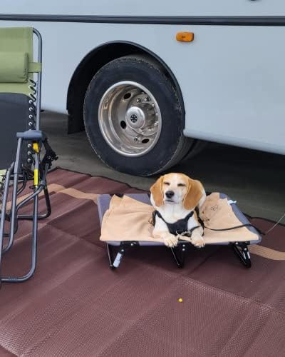 8x20 Brown RV Patio Mat with Carry Bag – Extra Thick 5mm Recycled Poly Rug – Heavy-Duty, Waterproof, Reversible – Premium Outdoor Mat for Camping, Deck (8' x 20', Brown Solid)