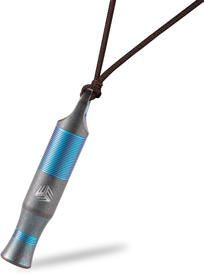 WeKnife Emergency Whistle Survival Loud, Titanium Outdoor Safety Whistle Survival Shrill Loud Blast with Paracord for Kayak, Life Vest, Jacket, Boating, Fishing,Camping, Hiking, Hunting, Coyote