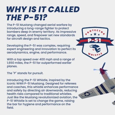 The Protector Whistle P51 - Coach Whistle - Official Whistle for Sports, Removable Cushioned Mouth Grip, Loud Safety Whistle for Adults with Breakaway Lanyard - Emergency Whistle Teacher Lifeguard