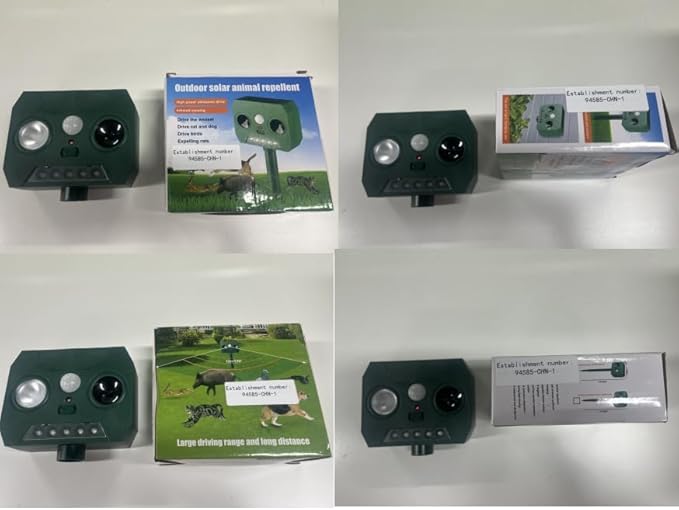 Ultrasonic Deer Repellent Devices Squirrel Raccoon Rabbit Cat Repellent Outdoor, Waterproof Solar Animal Repellent Sonic Fortress Pro with Motion Sensor Deterrent Light for Dog Skunk Rodent Possum (4)