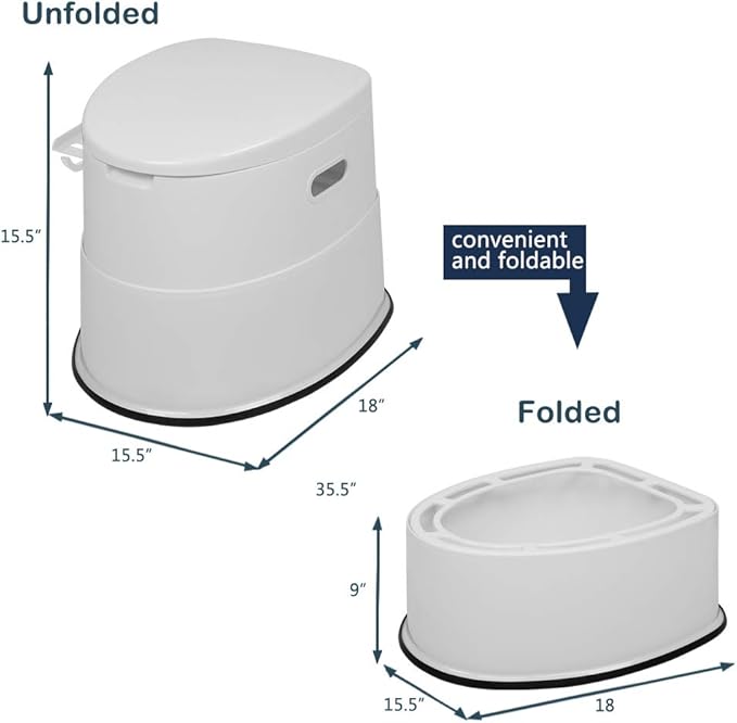 Outvita Portable Toilet, Outdoor Lightweight Porta Potty with Detachable Inner Bucket Removable Toilet Paper Holder for Camping Boat RV Hiking Living Room