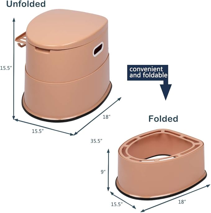 Outvita Portable Toilet, Outdoor Lightweight Porta Potty with Detachable Inner Bucket Removable Toilet Paper Holder for Camping Boat RV Hiking Living Room