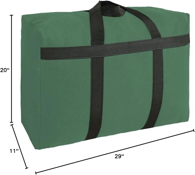 Canvas Extra Large Storage Bags Duffle Bags Organizer Bags for Space Saving Moving Storage (100L, Green)
