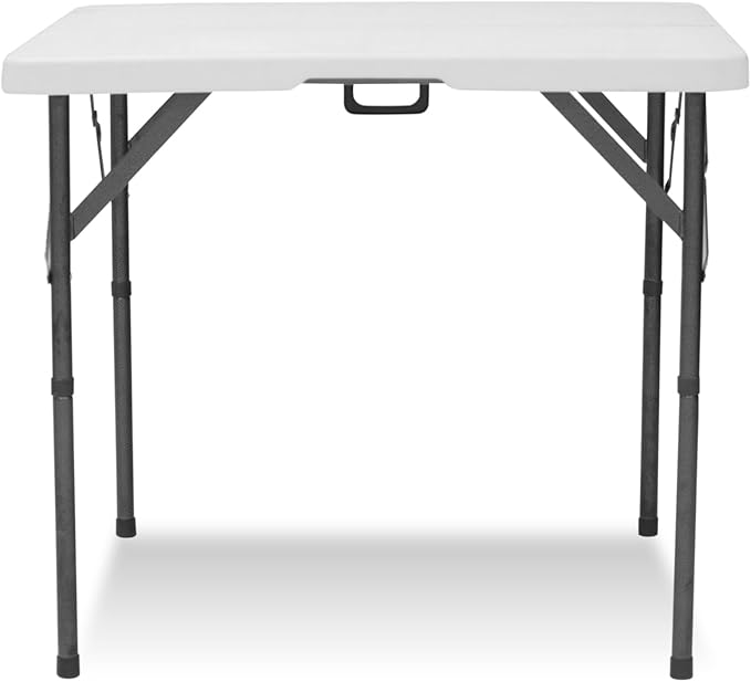 34" Square Folding Table Outdoor Foldable Folding Table,Perfect for Camping Picnics Parties Foldable Table with Ideal Portable Folding Tables for Indoor & Outdoor Use (White, 3 Foot Square)