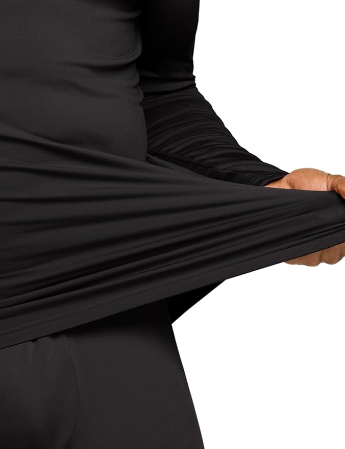 TSLA Men's Thermal Underwear Set, Microfiber Soft Fleece Lined Long Johns, Winter Warm Base Layer Top & Bottom