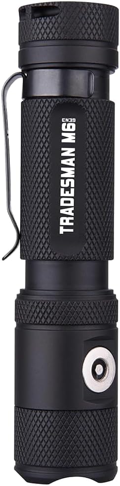 Powertac M6 G3 Tradesman Flashlight – 2030 Lumens, 330m Long Throw, Magnetic Tail, Rechargeable Compact EDC LED Light for Camping, Hiking, and Outdoor Use