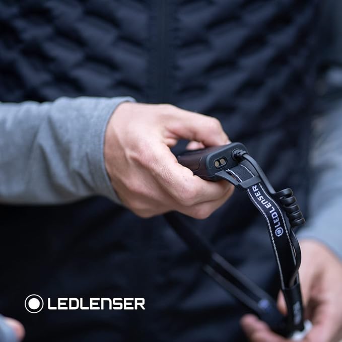 Ledlenser NEO5R LED headlamp Jogging, 600 lumens, Running lamp, Rechargeable, red Rear Light, Reflective Headband, Chest Strap, lamp Head swivelling (White)