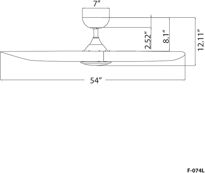 WAC Smart Fans Swirl Indoor and Outdoor 3-Blade Smart Home Ceiling Fan 54in Matte Black Koa with 3000K LED Light Kit and Remote Control works with Alexa and iOS or Android App