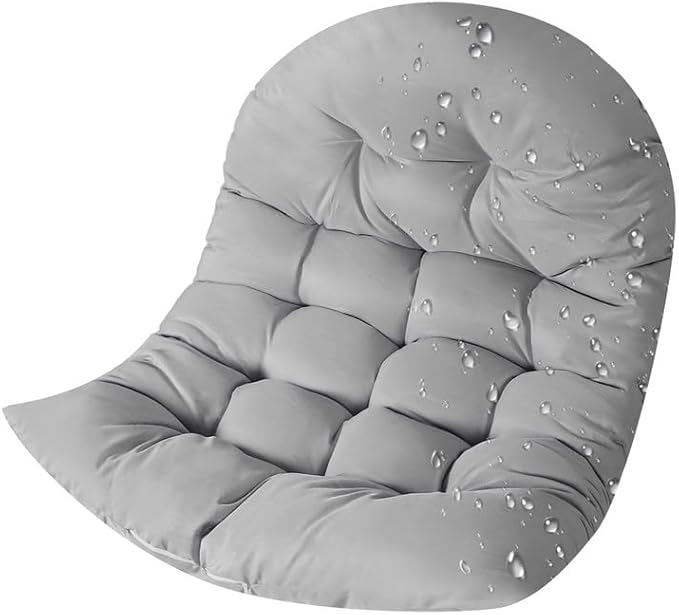 Thicken Egg Chair Cushion Replacement, Outdoor Hammock Swing Chair Cushions, Hanging Wicker Basket Seat Pad with High Elasticity PP Cotton, for Garden Patio Porch Furniture (Only Cushion)