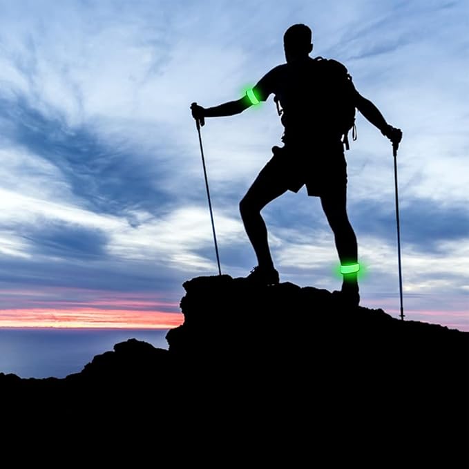 Pack of 6 LED Light Up Band Slap Bracelets Night Safety Wrist Band for Cycling Walking Running Concert Camping Outdoor Sports