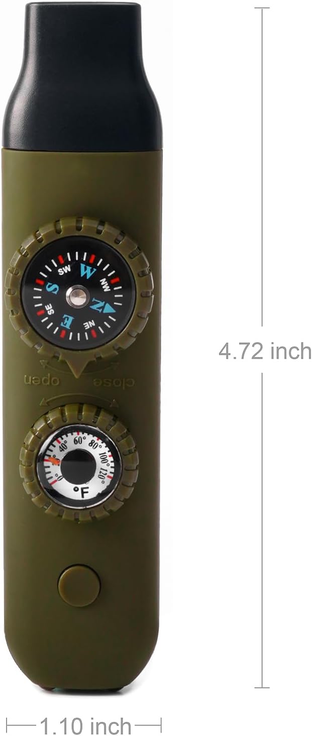 Emergency Survival Safety Whistle,Whistle for Kids with Lanyard,Compass,Thermometer,Ideal for Kayaking, Boating, Hiking, Camping, Climbing
