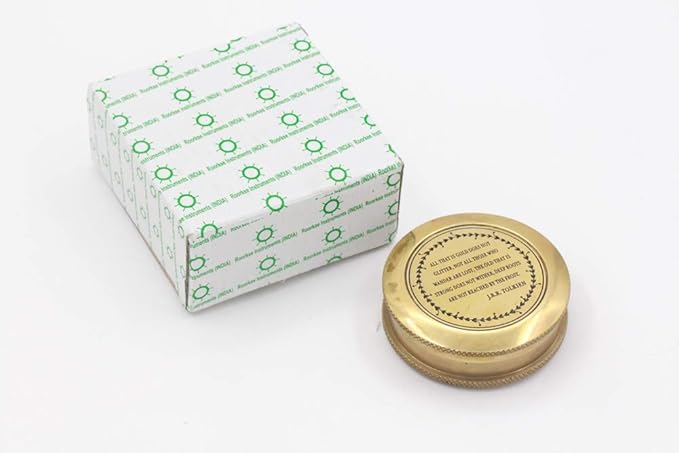 Solid Brass Gift Compass with Leather Case โ Engraved Tolkien Quote โNot All Those Who Wander are Lostโ โ Vintage Gift for Travelers, Readers, Adventure Lovers, Graduation, Birthday, Retirement