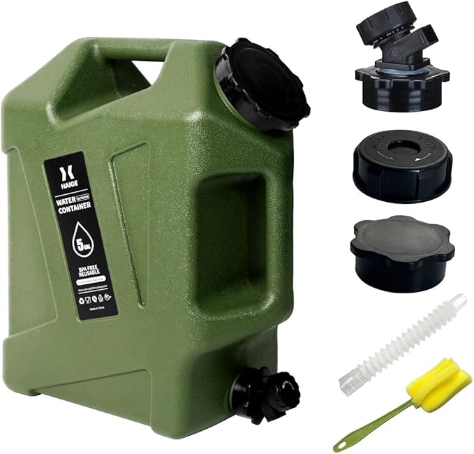 HAIGE Gallon Water Container with Spigot (5 Gallon Water Jug Green)