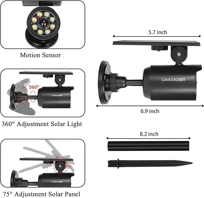 Solar Motion Lights Outdoor 2000LM Security Flood Lights IP67 Waterproof Spot Lights for Yard Porch Garage 3 Pack