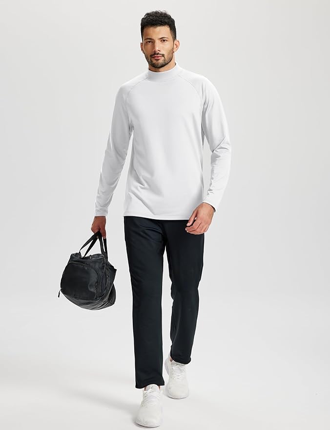 TACVASEN Mens Thermal Fleece Shirt Mock Turtle Neck Base Layer Long Sleeve Athletic Warm Undershirt Winter Running Tops