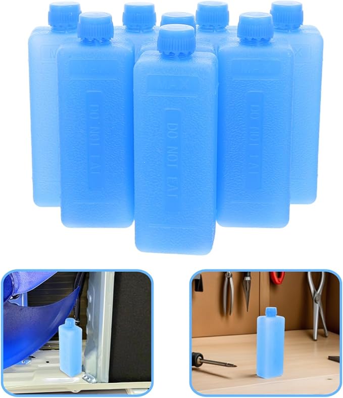 Homoyoyo 8Pcs Ice Packs for Cooler Space Saving Reusable Freezer Ice Box for Beach Camping Fishing Bags Picnic Travel Essentials