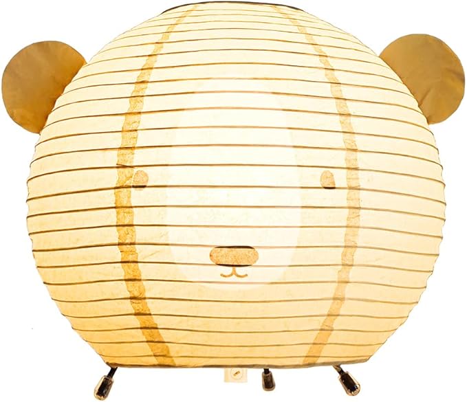 YY YEARCHY Table Lamp Paper Lamp Standing Lamps with Rice Paper Shade for Bedroom Livingroom(Brown Bear)