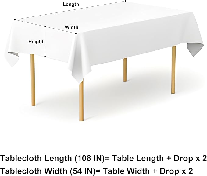 misaya Rectangle Waterproof Vinyl Table Cloth, Buffalo Flannel Backed Tablecloth, Wipeable Plastic Table Cover for Dinner, Kitchen, Outdoor (54" x 108", Brown and White)