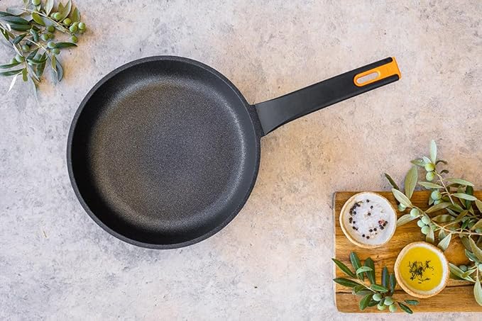 BRA COOKWARE Efficient Pro Frying Pan | 11.8 inches Cast Aluminum Frypan | Profile Plus Non-Stick | All Heat Source Compatible | PFOA Free | Ergonomic Heat-Resistant Handle | Non Deformable