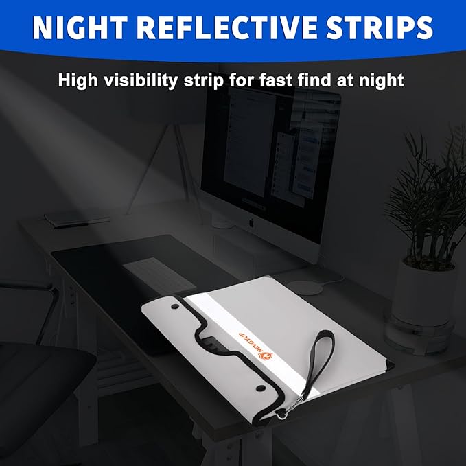 Upgraded 6200°F Fireproof Money Bag with Lock, Fireproof Bag w. Zipper/Reflective Strip, 9 Layers of Heat Insulated Material, Water Resistant Fire Proof Money Bag for Cash, Fire Bag for A5 documents