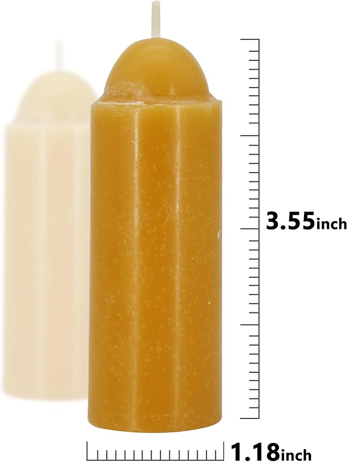 15-Hour Natural Beeswax Candles Compatible with Candle Lanterns - Smokeless Clean Long Lasting Burning for Outdoor, Camping, Emergency, Survival Emergency Preparedness- 10Pack