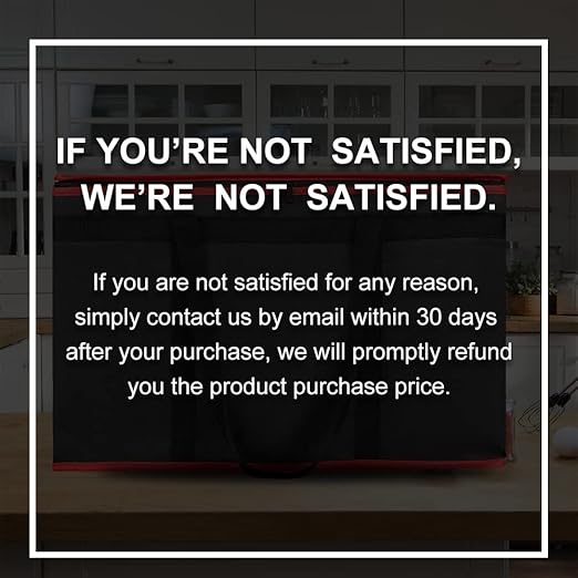 Bodaon 5-Pack Cooler Insulated Food Delivery Bag for Doordash/Uber Eats, XXX-Large Thermal Bags for Catering/Hot Pizza, Travel/Camping Essentials/Picnic/Grocery Reusable Warmer Frozen, Black-Red Edge