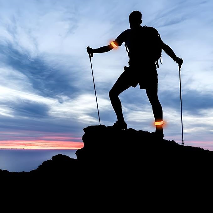 Pack of 6 LED Light Up Band Slap Bracelets Night Safety Wrist Band for Cycling Walking Running Concert Camping Outdoor Sports