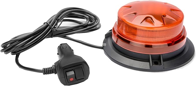 AUXMOTEC Amber Led Emergency Strobe Beacon Lights Bar with Magnetic Mount and 8 Flash Models Yellow Warning Safety Rooftop Signal Lamps Vehicles Forklift Truck Tractor Golf Car Carts (24-LED 12V-24V)