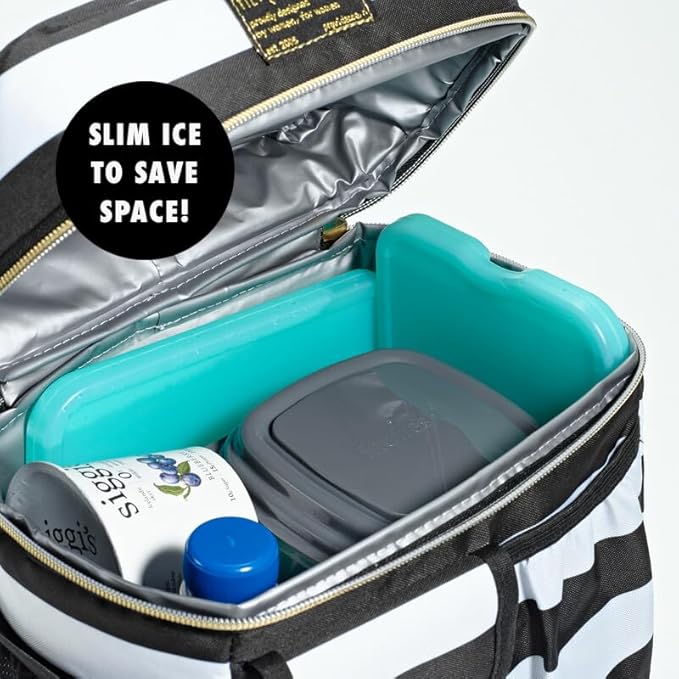 Cool Coolers by Fit + Fresh, Reusable XL Slim Ice Packs for Lunch Boxes, Green (Pack of 24)