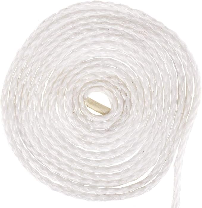 Hollow Braid Polypropylene Rope (3/8 Inch, 100 Feet, White) - Barrier Rope - Trail Marking, Crowd Control, Golf Courses