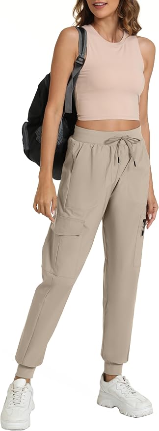 Women's Lightweight Cargo Pants with Pockets Stretchy Quick Dry Hiking Pants for Travel Casual Outdoor
