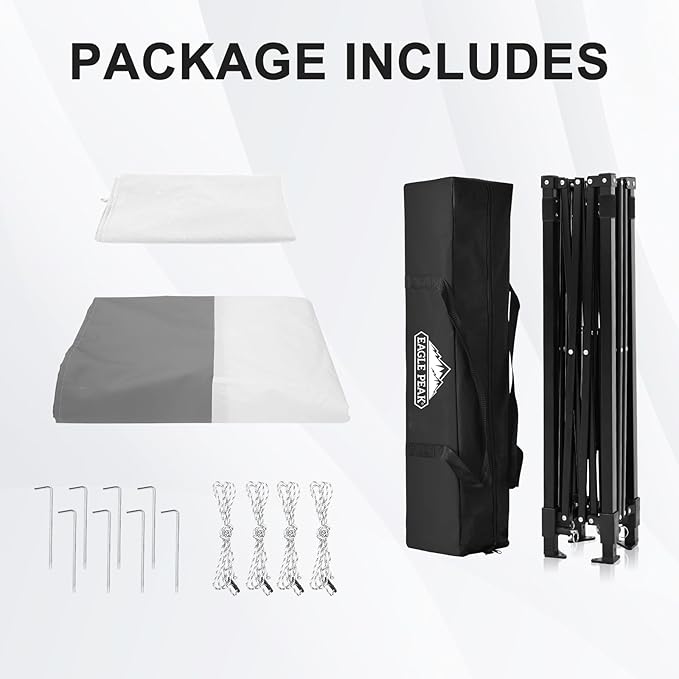 EAGLE PEAK EAGLE PEAK Flex Ultra Compact Pop-up Canopy, Sun Shelter, Changing Room, Portable Privacy Canopy Cabana, 5x5 Canopy Tent, for Pool, Fashion Photoshoots, or Camping White