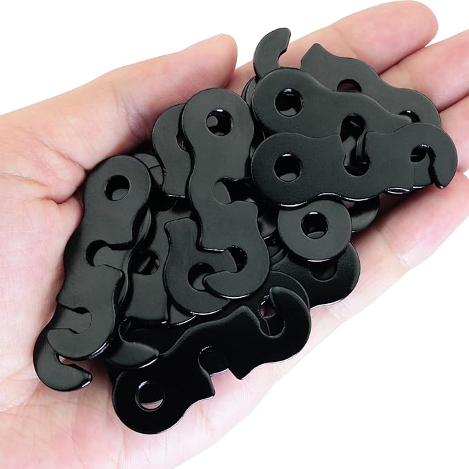 ZCZQC 25PCS Rope Tensioner Aluminium Camping Tent Cable Rope Adjuster Backpacking Ultralight Tent Stake Cable for Camping Gear Hiking Sleeping Bag Black