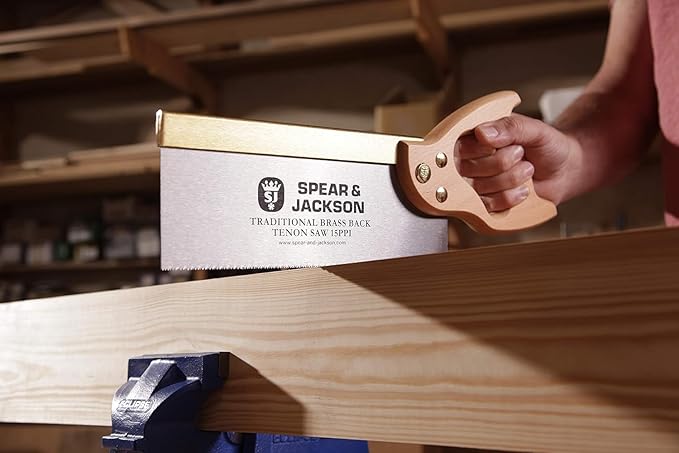 Spear & Jackson 9550B Traditional Brass Back Tenon Saw, 12" x 15", Brown/Silver