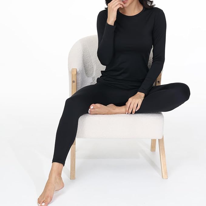 Thermal Underwear for Women Long Johns Base Layer Lounge Pajamas Top Bottom Sets Cold Weather Winter