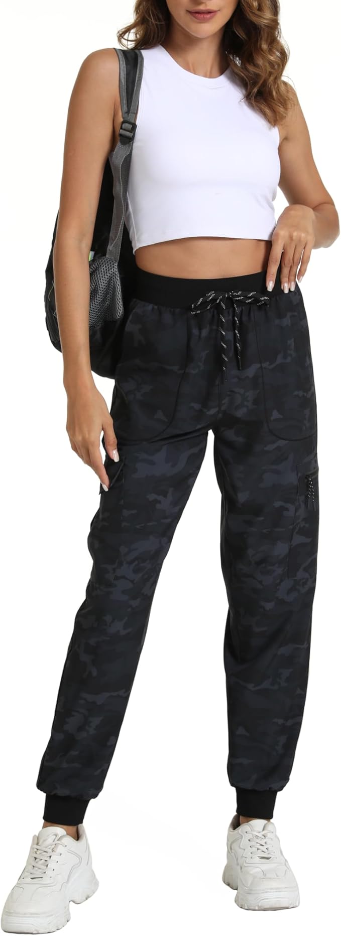 Women's Lightweight Cargo Pants with Pockets Stretchy Quick Dry Hiking Pants for Travel Casual Outdoor