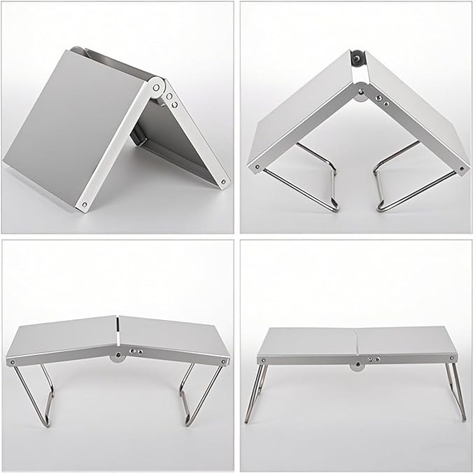 Ultralight Mini Outdoor Table Foldable Aluminum Alloy Camping Table with Carry Bag for Outdoor Cooking, Picnic, Camp, Barbecue (Black)