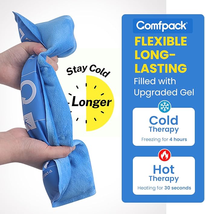 Large Ice Pack for Injuries Reusable, 11.2” x 14.7” Flexible Ice Pack for Full Body Relief, Soft Gel Cold Pack with Long Lasting Cold for Back, Knee, Relief for Chronic, Surgery, Swelling