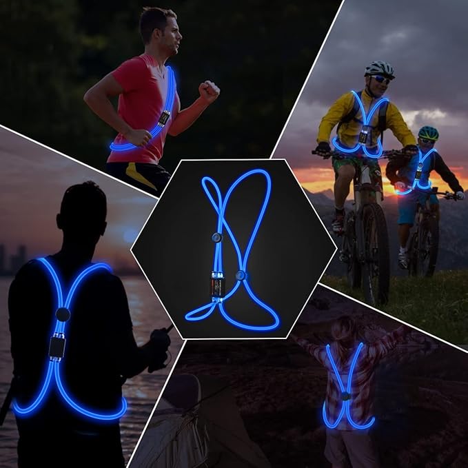 LED Reflective Vest Rechargeable Running Light for Runners High Visibility Safety Vest for Running,Cycling or Walking