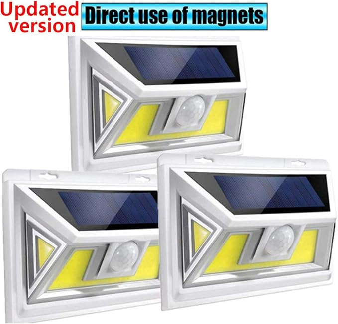 Upgrade with Magnet 3Pack Solar Motion Sensor Lights, Ultra Bright Outdoor Lights, 270 ° Wide Angle Waterproof Safety Lights, sunblast Atomic Beam, Suitable for Courtyards, Garages, Decks
