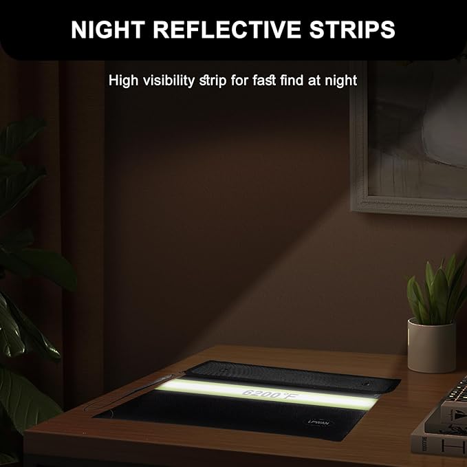 Upgraded Insulated FireProof Money Bag with lock for Cash,6200℉ Fireproof&Waterproof Document Pouch with Water Resistant Zipper Envelopes for Important Documents,Valuables(Not Suitable for A4 Files)