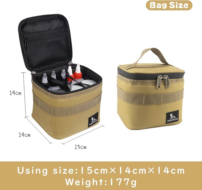 HIKEMAN Camping Portable Spice Set with 9 Containers - Pepper & Salt Shakers, Separable Storage Bag for Outdoor Travel, Camping, BBQ, Picnic