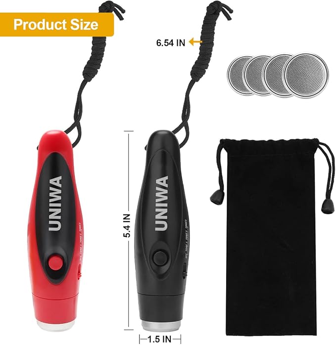 UNIWA Electronic Whistles, 2 Pack Handheld 3 Tone High Volume Electric Whistle with Lanyard for Teacher Coach Referee, Loudest Emergency Whistle Volleyball Soccer Sports Whistle