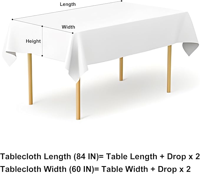 misaya Rectangle Waterproof Vinyl Table Cloth, Buffalo Flannel Backed Tablecloth, Wipeable Plastic Table Cover for Dinner, Kitchen, Outdoor (60" x 84", Brown and White)