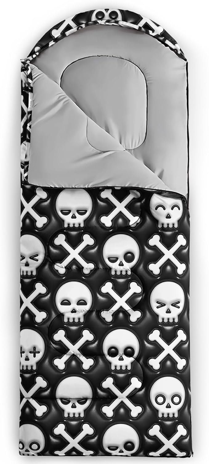 AILONEN Blue Glowing Basketball Sleeping Bag for Kids Boys,Warm and Cool Weather,Lightweight,Waterproof Backpacking,City Theme Ball Sports Sleeping Bag for Camping