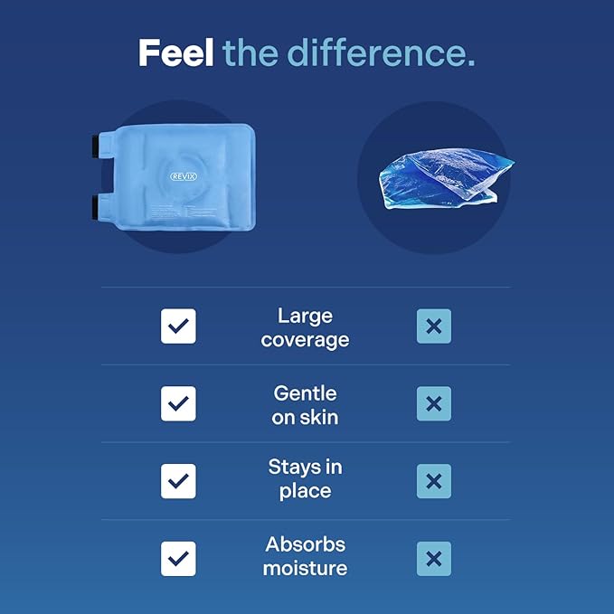 REVIX ice Wraps for Knee Discomfort, Gel Ice Packs Reusable with Cold Compression, Knee Cold Pack to Relax Sore Muscles and Joints, Plush Cover and Hands-Free Application, A Set of Two