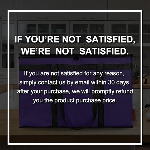 Bodaon 5-Pack Cooler Insulated Food Delivery Bag for Doordash/Uber Eats, XXX-Large Thermal Bags for Catering/Hot Pizza, Travel/Camping/Picnic Basket,Grocery Reusable Warmer Frozen, Purple-Black Edge