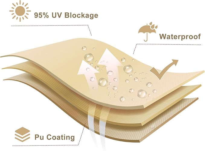 LOVE STORY Waterproof 10'x10'x14' Triangle Sand Sun Shade Sail Cannoy UV Resistant for Outdoor Patio Garden Backyard (We Make Custom Size)