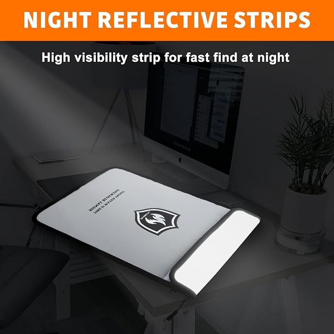 6200°F Upgraded Fireproof Document Bag, 15.7 x 11.4 Faraday Bag, Fireproof Money Bag with Zipper/Reflective Strip, 18 Layers of Heat Insulated Materials, RFID Blocking Bag Protects Devices